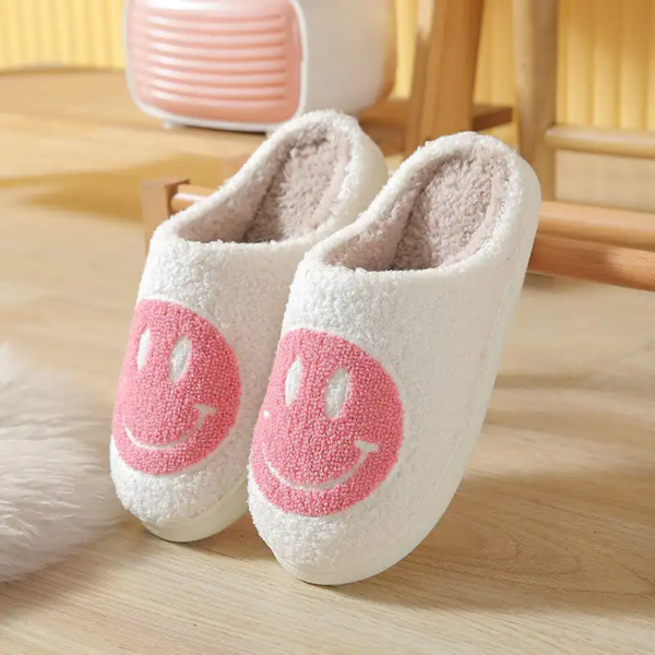 Classic Pink Smiley Face Slippers