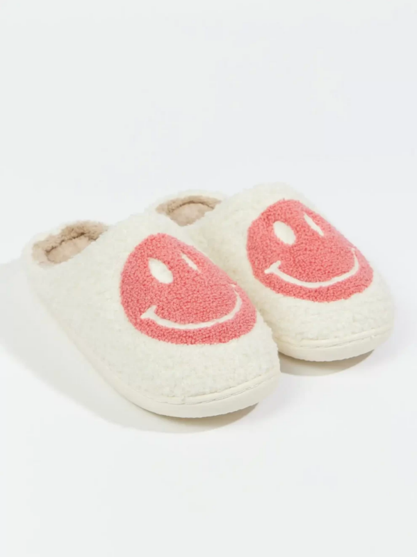 Classic Pink Smiley Face Slippers - Image 2