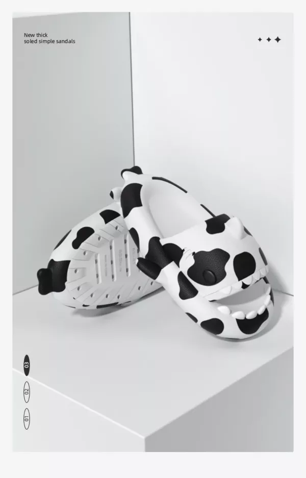 Cow Print Shark Slippers - Image 3