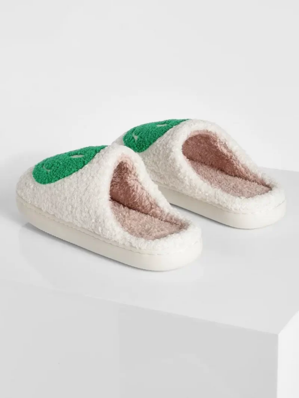 Green Smiley Face Slippers - Image 3