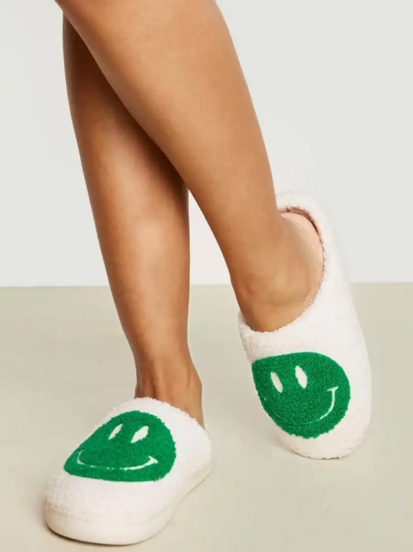 Green Smiley Face Slippers - Image 5