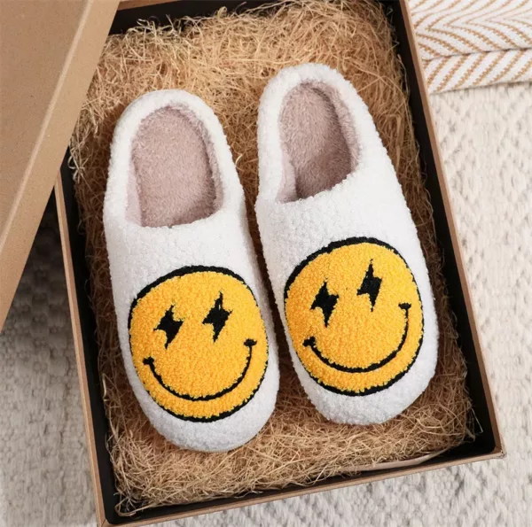 Lightning Bolt Eye Smiley Face Slippers - Image 2