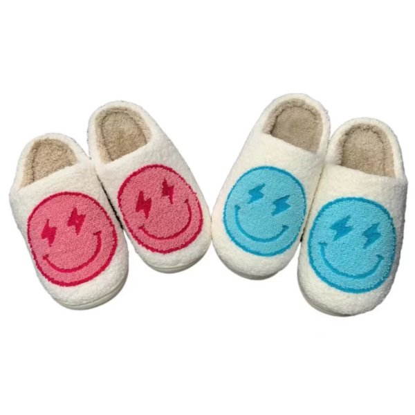 Lightning Bolt Eye Smiley Face Slippers - Image 6