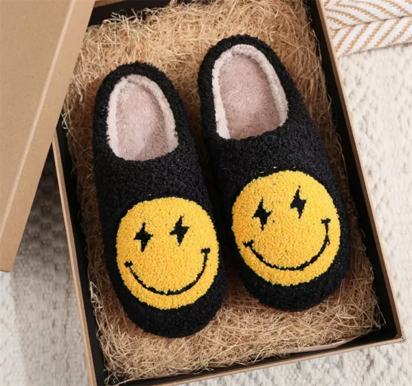 Lightning Bolt Eye Smiley Face Slippers - Image 5